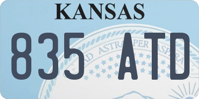 KS license plate 835ATD