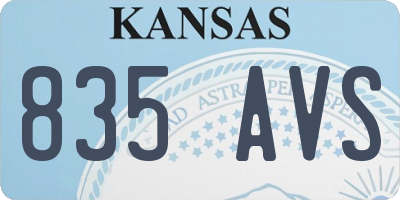 KS license plate 835AVS