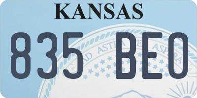 KS license plate 835BEO