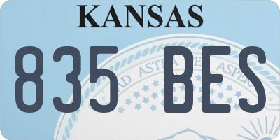 KS license plate 835BES