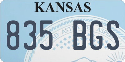 KS license plate 835BGS