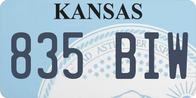 KS license plate 835BIW