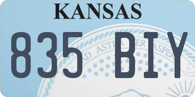 KS license plate 835BIY