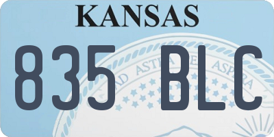 KS license plate 835BLC
