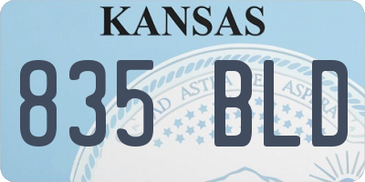 KS license plate 835BLD
