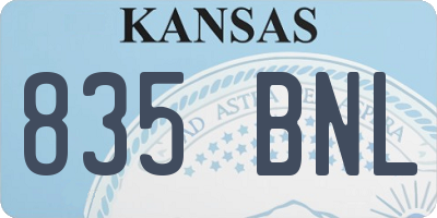 KS license plate 835BNL