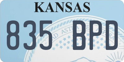 KS license plate 835BPD