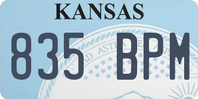 KS license plate 835BPM