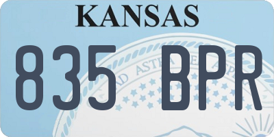 KS license plate 835BPR