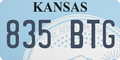 KS license plate 835BTG