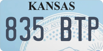 KS license plate 835BTP