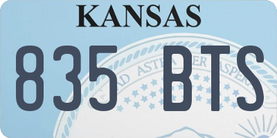 KS license plate 835BTS