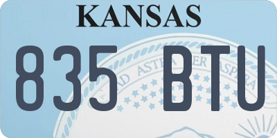 KS license plate 835BTU