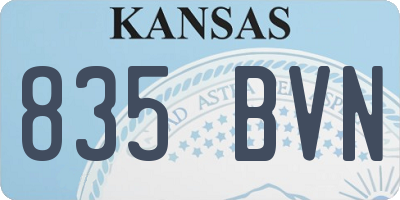 KS license plate 835BVN