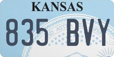 KS license plate 835BVY