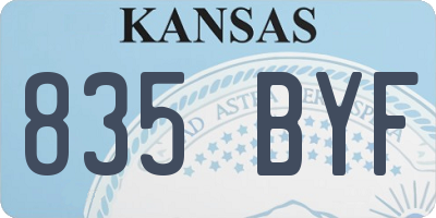 KS license plate 835BYF