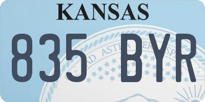 KS license plate 835BYR