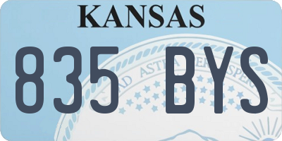 KS license plate 835BYS