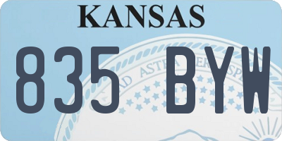 KS license plate 835BYW