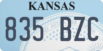 KS license plate 835BZC