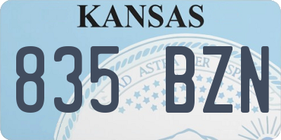 KS license plate 835BZN