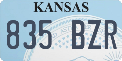 KS license plate 835BZR