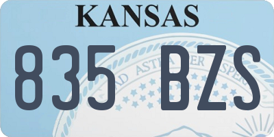 KS license plate 835BZS