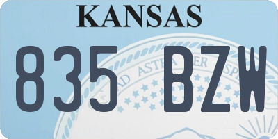 KS license plate 835BZW