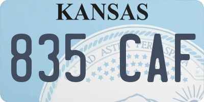 KS license plate 835CAF