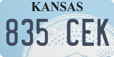 KS license plate 835CEK