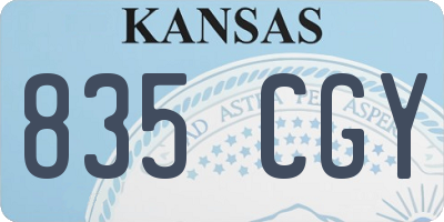 KS license plate 835CGY