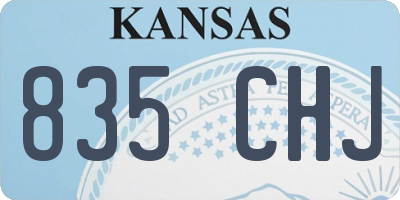 KS license plate 835CHJ