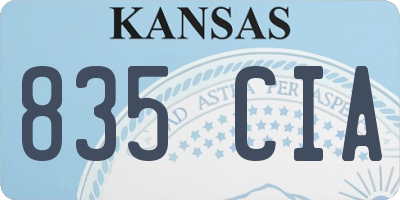 KS license plate 835CIA