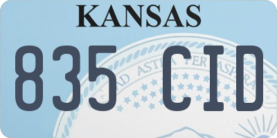 KS license plate 835CID