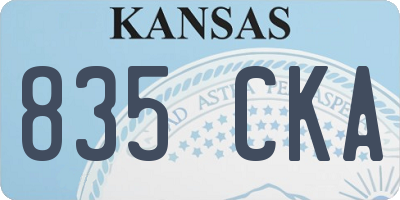 KS license plate 835CKA