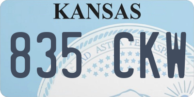 KS license plate 835CKW