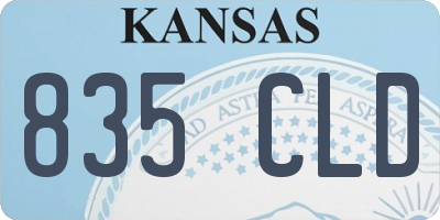 KS license plate 835CLD