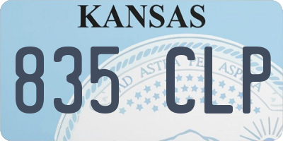 KS license plate 835CLP