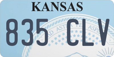 KS license plate 835CLV