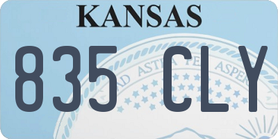 KS license plate 835CLY
