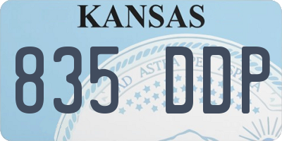 KS license plate 835DDP