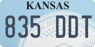 KS license plate 835DDT