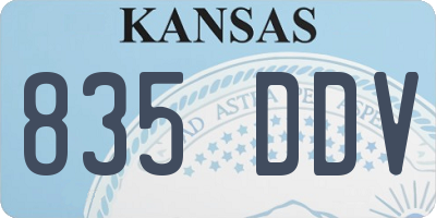 KS license plate 835DDV