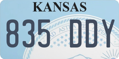 KS license plate 835DDY