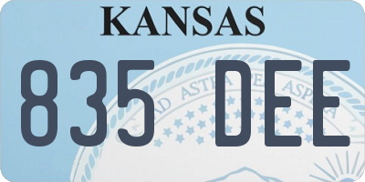KS license plate 835DEE