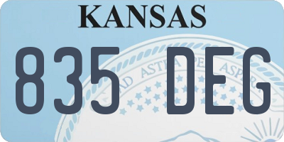 KS license plate 835DEG