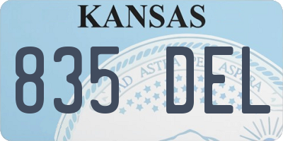 KS license plate 835DEL