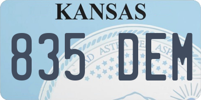KS license plate 835DEM