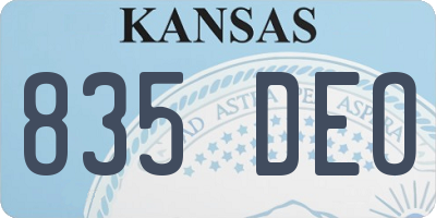 KS license plate 835DEO
