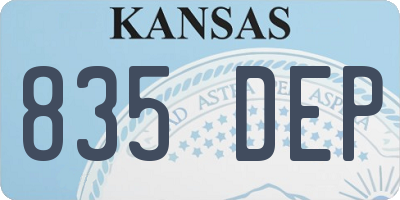 KS license plate 835DEP